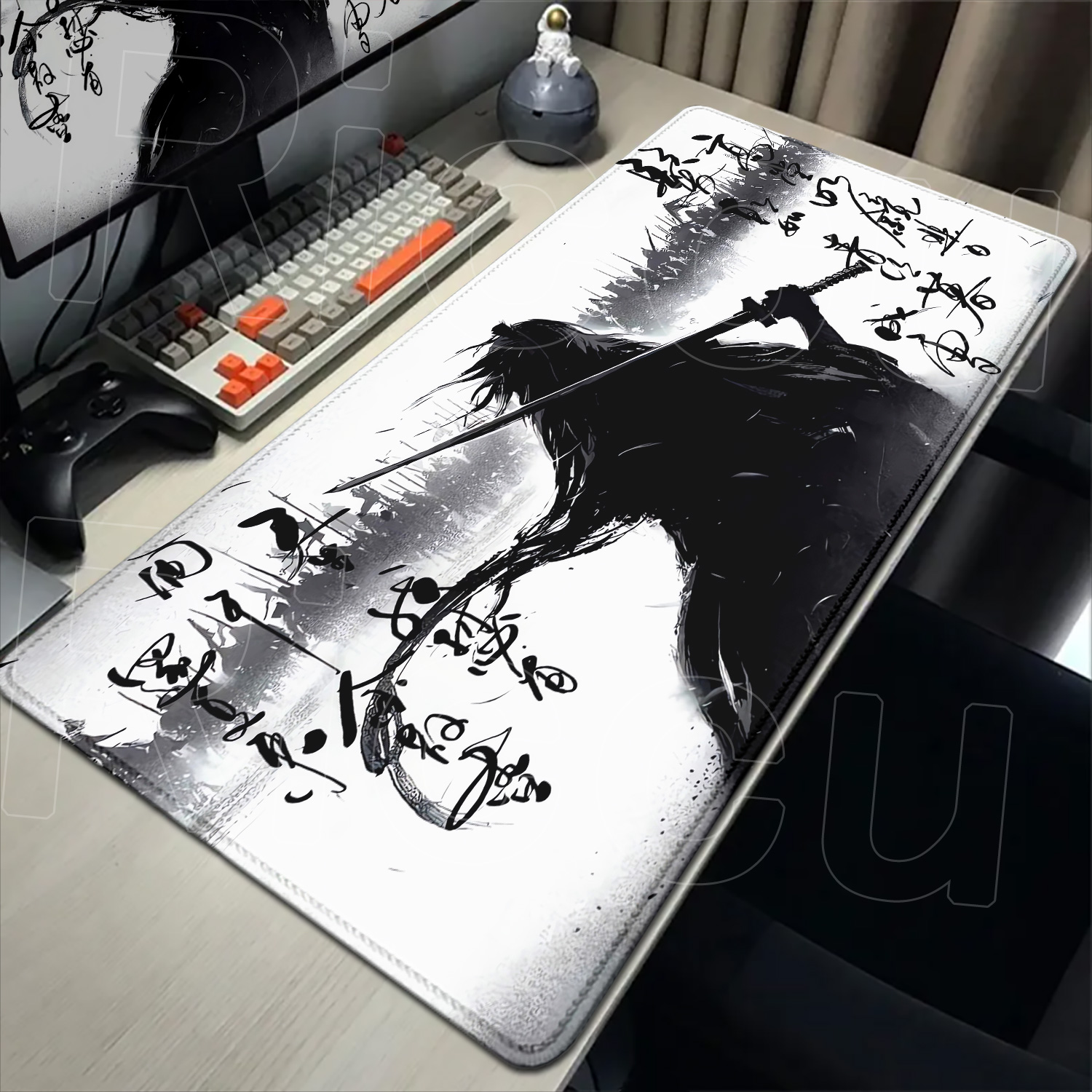 Pc Gaming Drawing - Samurai Warrior-alfombrilla de ratón con dibujo
