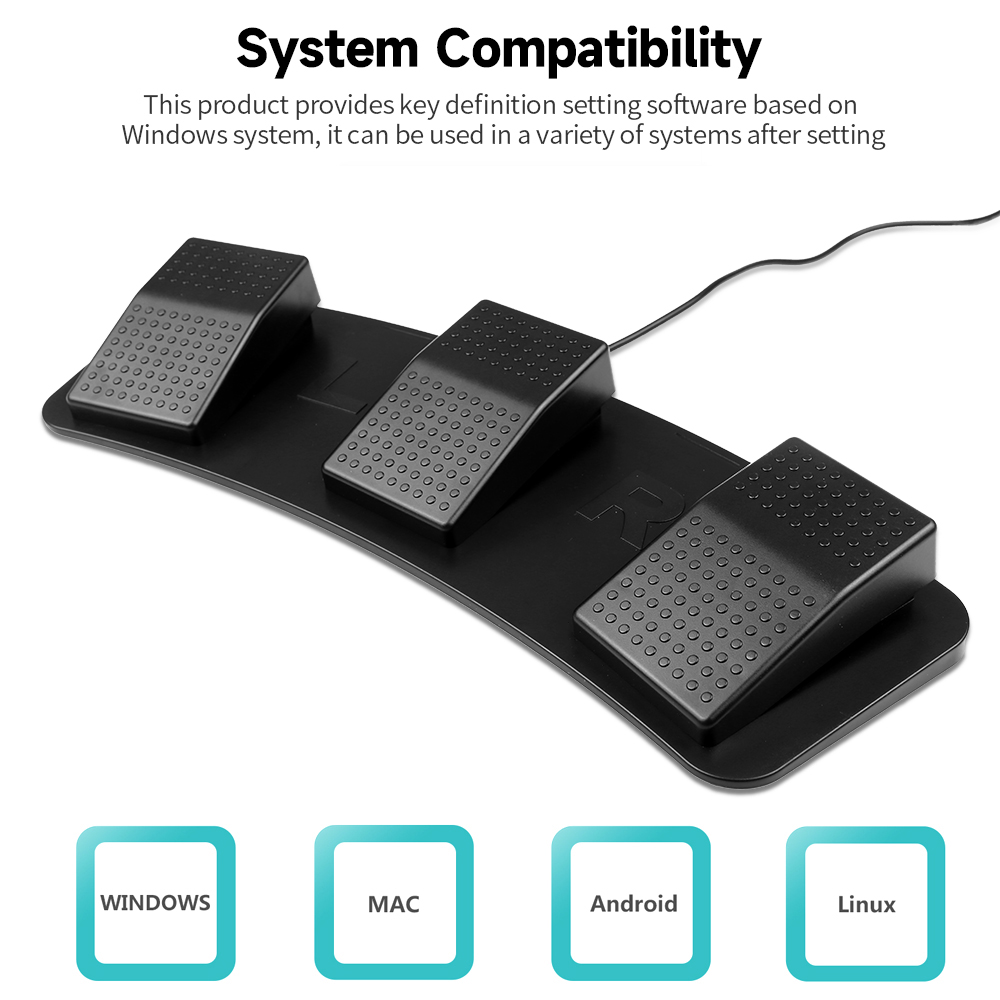 Interruptor de pie Triple USB  - Usb Foot Pedal Gaming reseña y precio